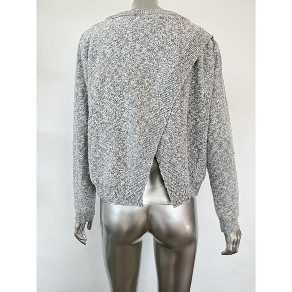 Roots Sweaters - Roots Canada Sweater Pullover Womens L Marled Heather Grey Overlapping Back